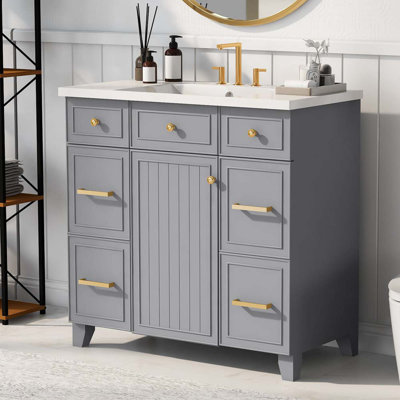 Ensemble de meuble-lavabo simple 18 po avec plateau Wania