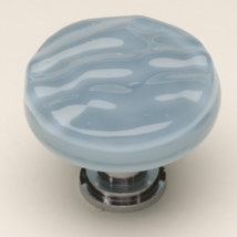 Glacier Square Knob, Polished Chrome, Spruce Green, Square 