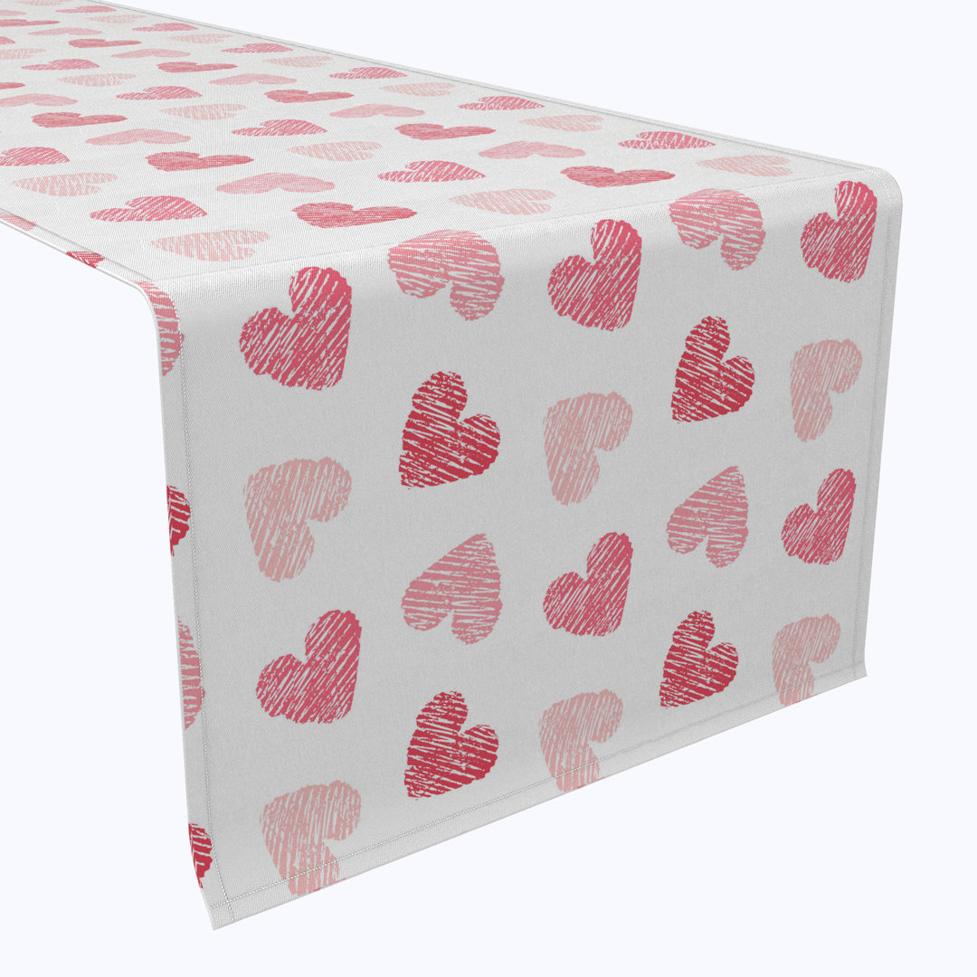 Earica  Table Runner, 100% Cotton, Valentine''s Shaded Hearts The Holiday Aisle® 