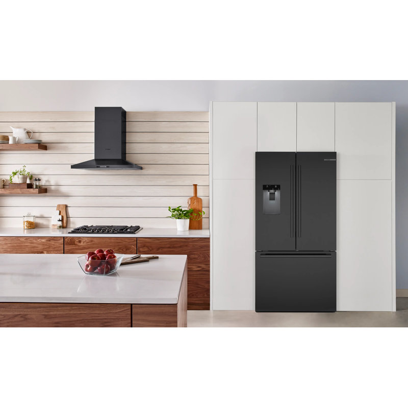 Free-Standing Fridge-Freezer, Black Stainless Steel