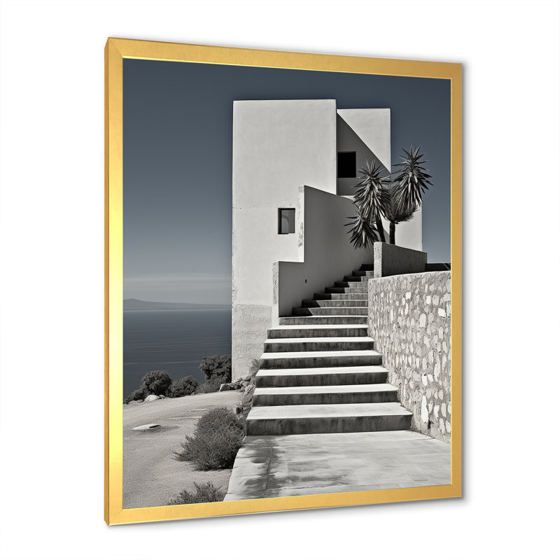«Minimalist Industrial Landscape I», reproduction sur toile, Cadre doré simple, H 32 po x l 24 po x P 1 po