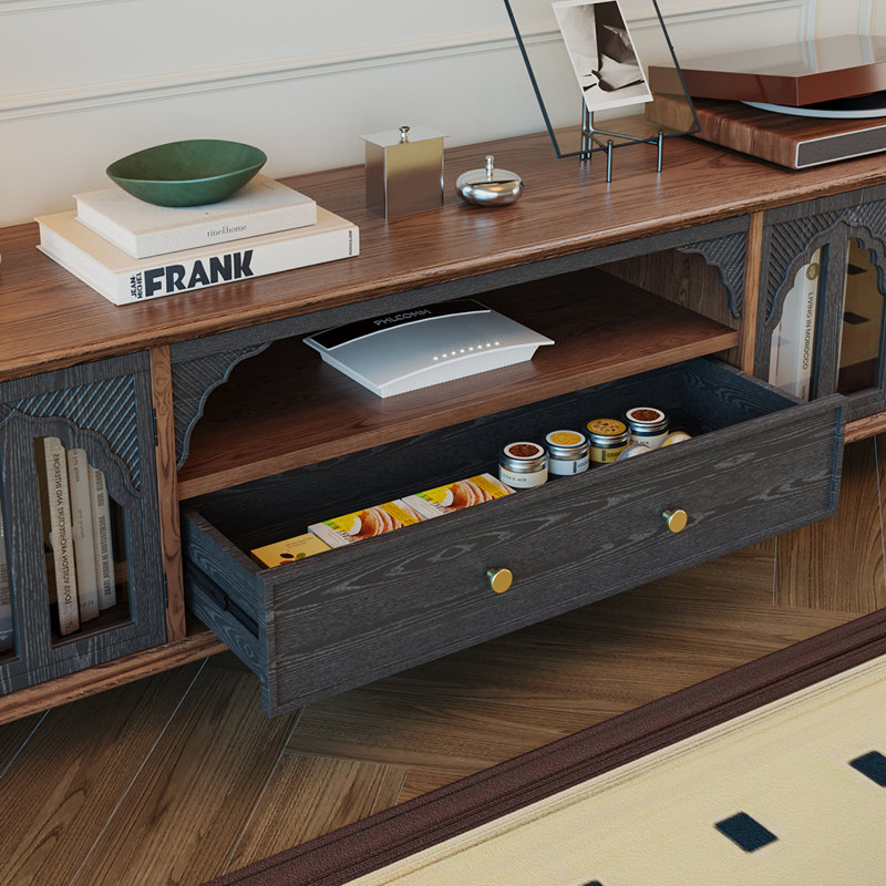 Meuble télé avec tablette ouverte Red Oak, 86.61"