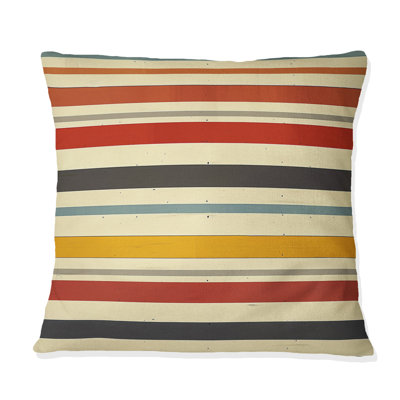 Coussin décoratif crème Mid-Century rayé crème - Mid-Century