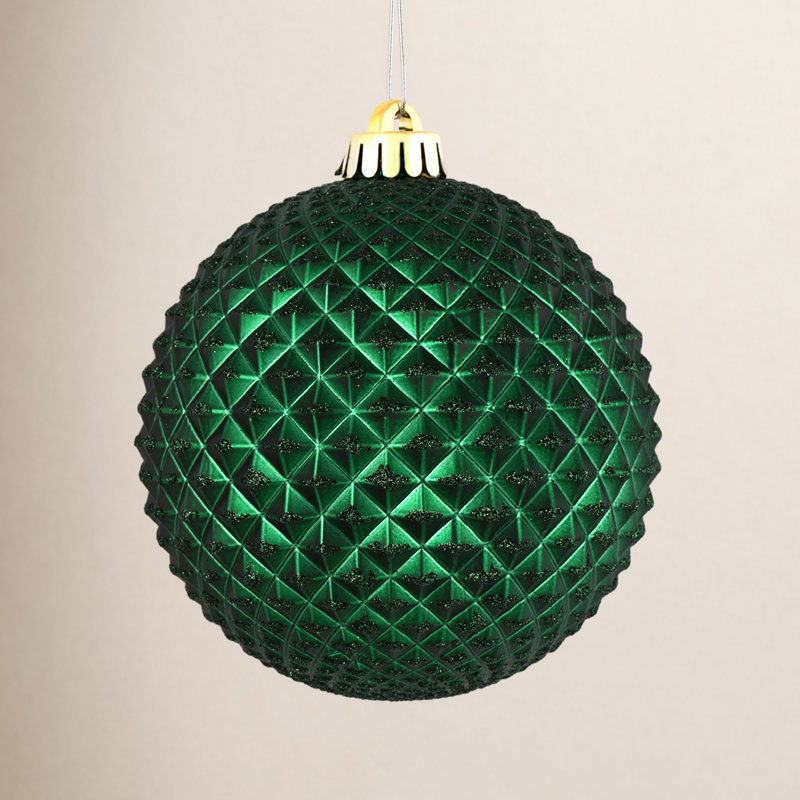 Ornement boule Durian Glitter, Vert minuit