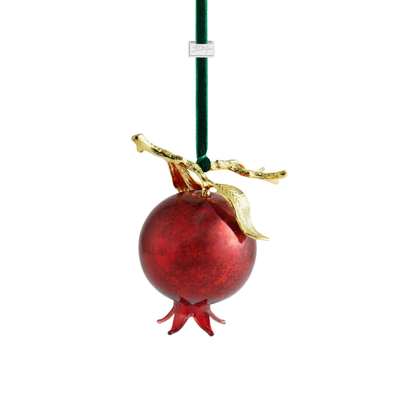 Pomegranate 6'' Handmade Food & Beverage Hanging Figurine Ornament, Red