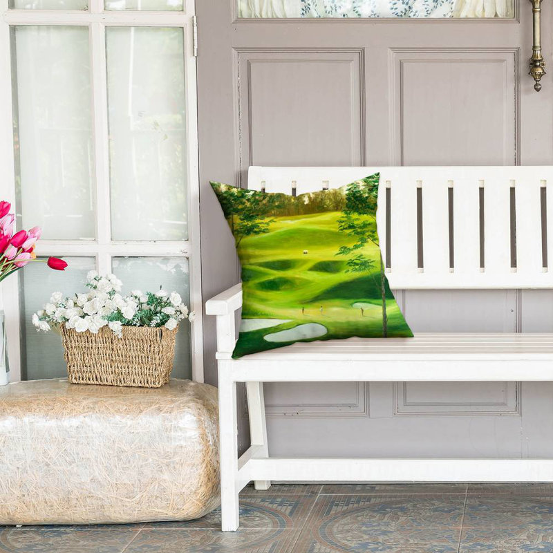 Big golf course - 18"x18" Outdoors Throw pillow - Spun poly - Print on demand
