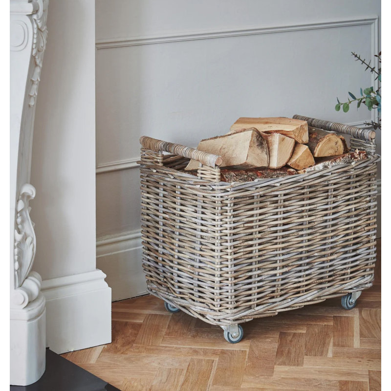 58cm W x 39cm D Wicker Log Store