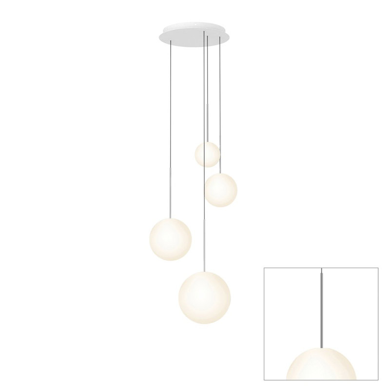 Bola Sphere Pendant Chandelier, 120.5" H x 17" W x 17" D, Chrome
