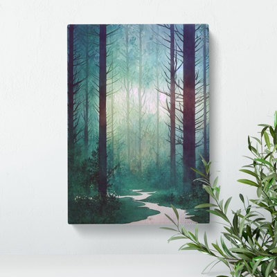 Forest Path Watercolour - Wrapped Canvas
