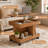Rolling Lift Top Coffee Table, Rotating Desktop, Open Storage
