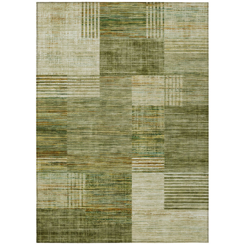 Machine Washable Indoor/Outdoor Meredith ACN2149 Geometric Rug, Rectangle 9' x 12'