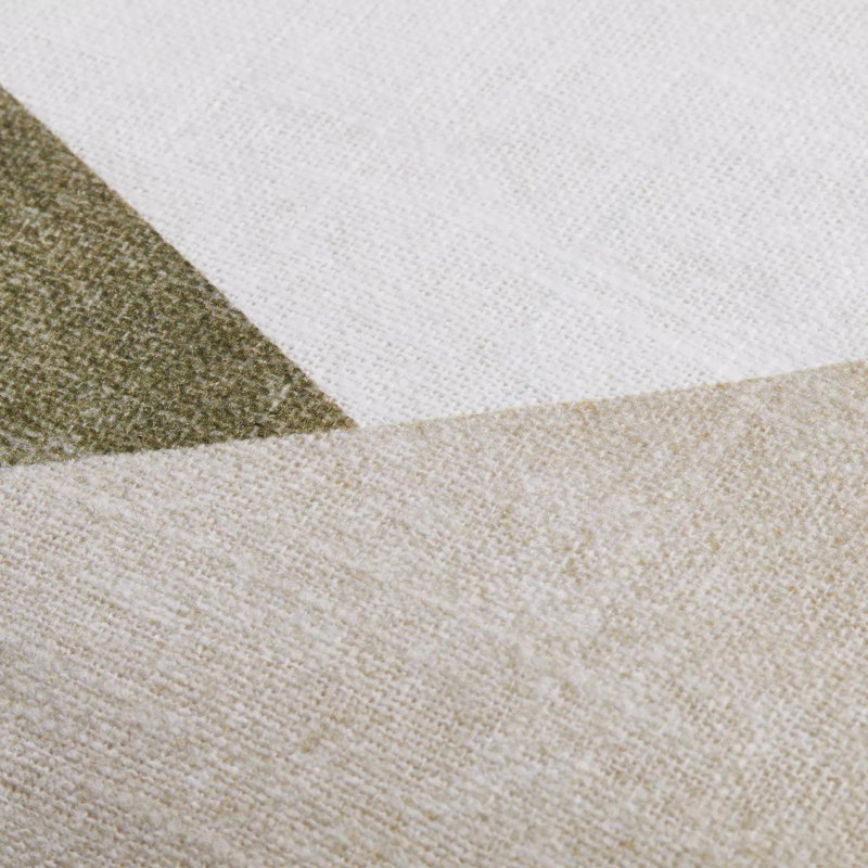 Cotton Square Throw Cushion, Green Abstract