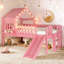 Lit mezzanine simple avec glissade, conceptions d'étoile de lune, fenêtre et lumières à DEL, rails en forme de lune de taille confortable, bois de pin pour dormir