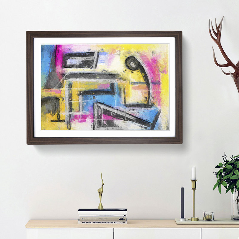 Abstract Vol.51 by S.Johnson - Framed Print, 33cm H x 45cm W x 2cm D, Walnut Framed