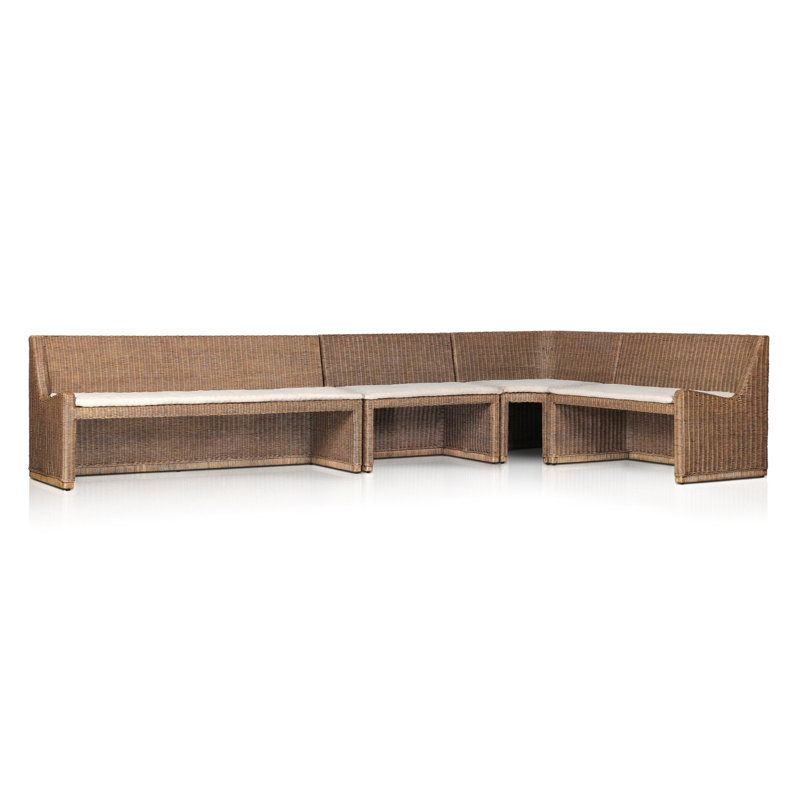 Senna L-Shape Dining Banquette, Right Hand Facing, 32.5" H x 83.25" W x 83.25" D