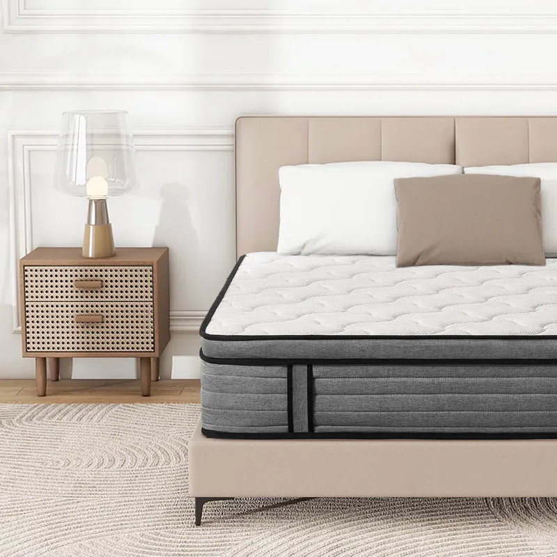 Mattress, Hybrid Mattress In A Box, Pocket Springs For A Cool Sleep, Medium Firm Feel With Motion Isolation, 12", Queen