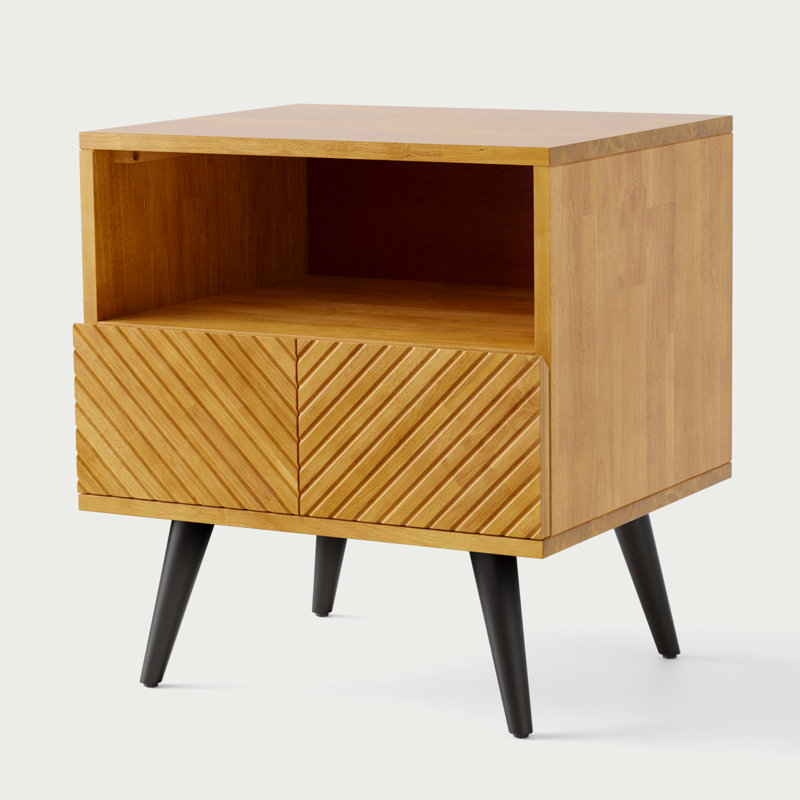 Table de chevet Rhombus, Brun teck