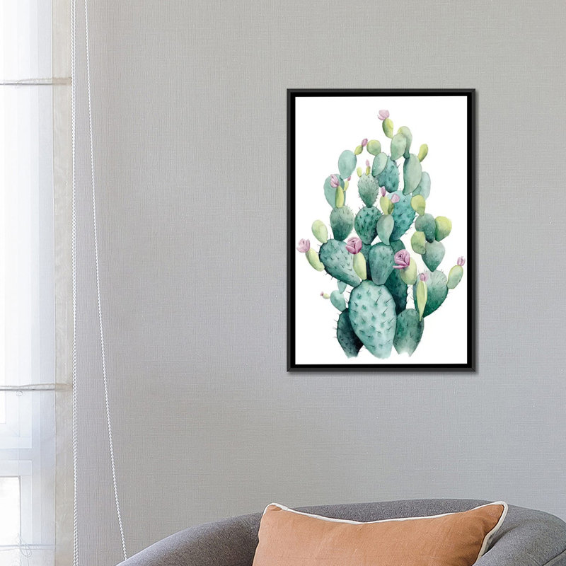 «Desert Blooms I», impression sur toile, H 26 po x l 18 po x P 1,5 po, Toile avec cadre flottant noir, Pas de tapis