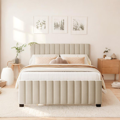 Lit plateforme en velours avec lit gigogne simple Modern