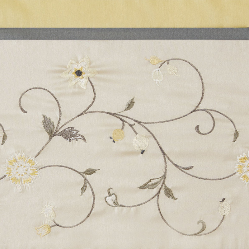 Embroidered Window Valance Yellow 50X18"