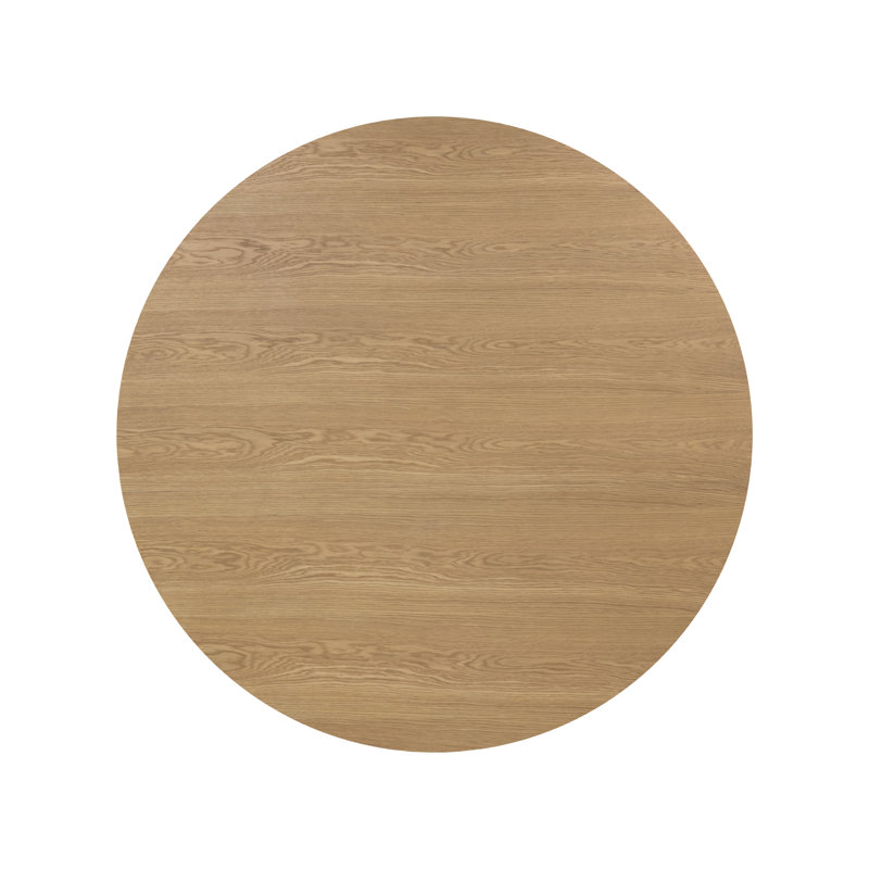 68'' Round Reclaimed Oak Dining Table with Gold Base