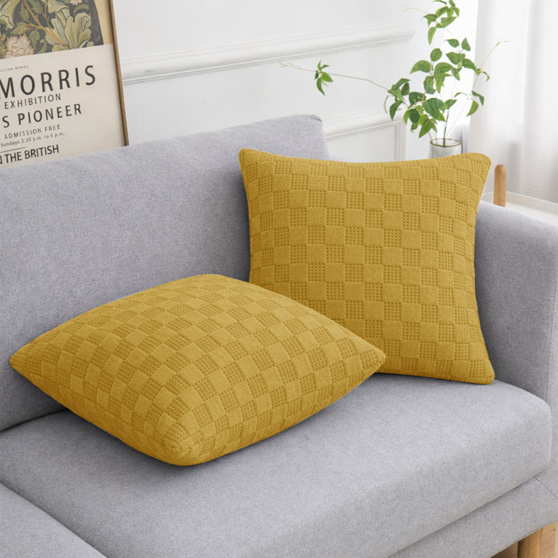 Square Cushion Cover, OCHRE