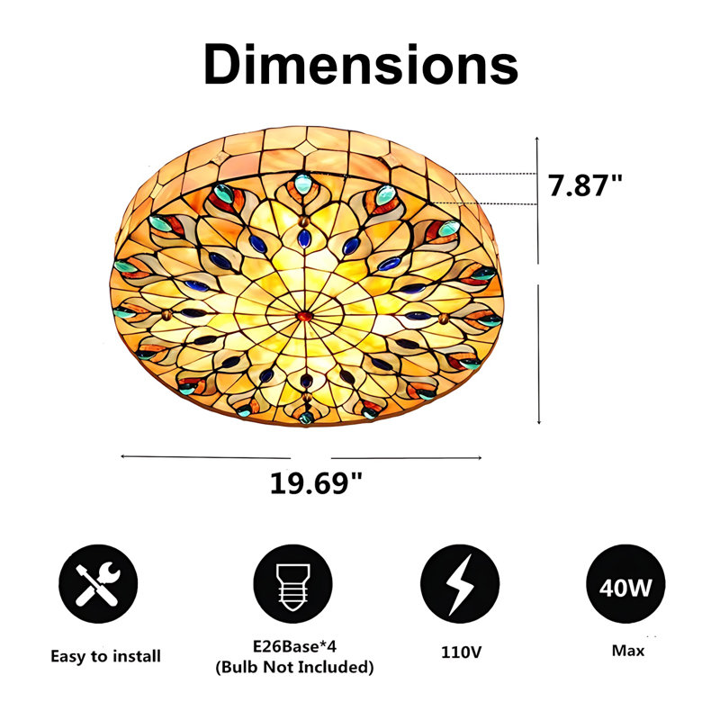 Tiffany Glass Flush Mount
