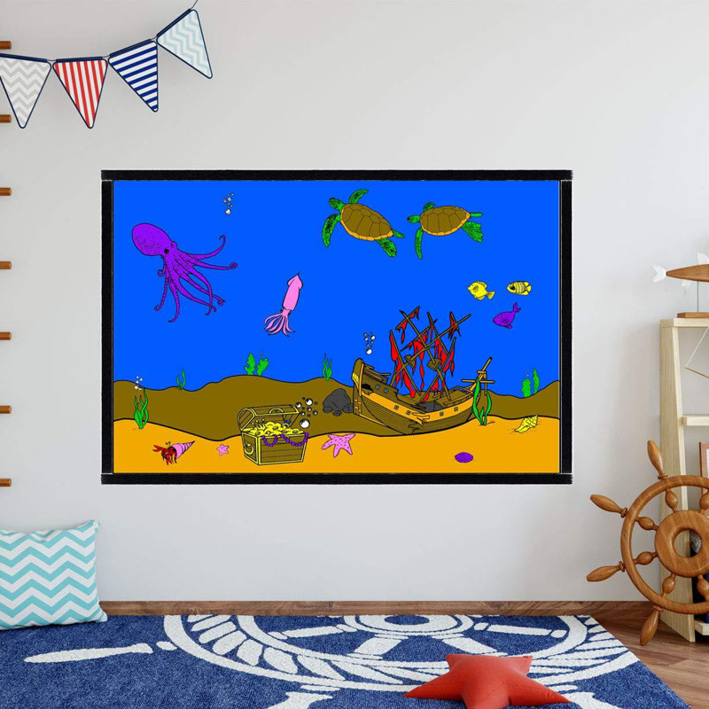 Adhésif décoratif effacement à sec sous l’océan subaquatique, 16 po x 24 po