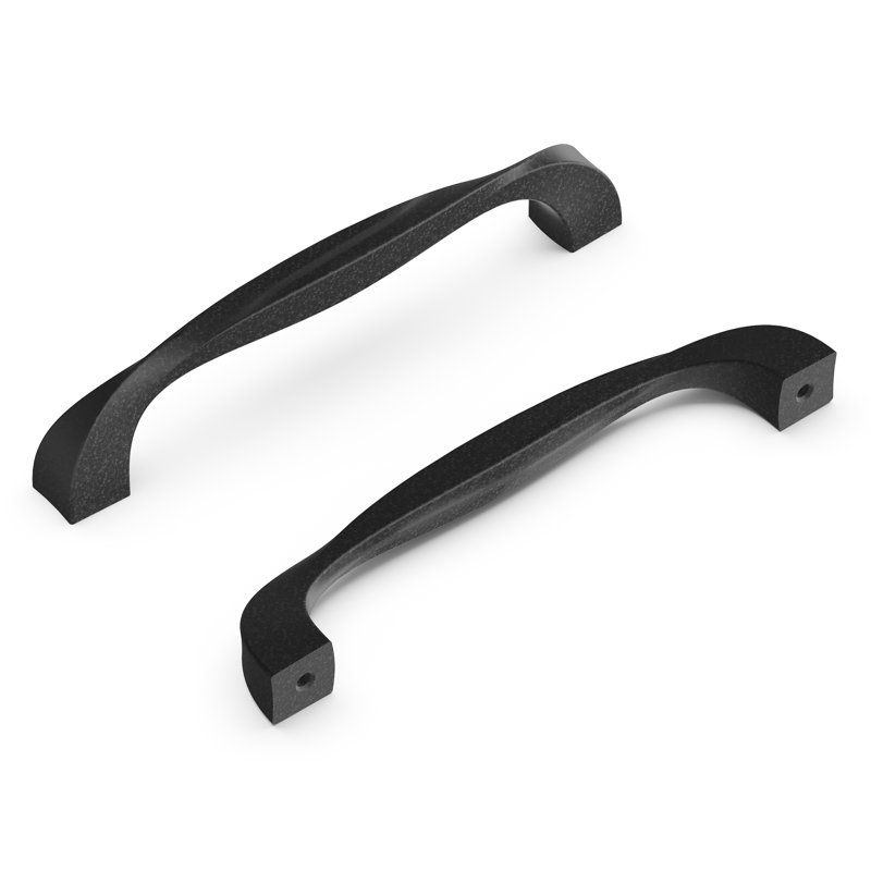 Twist Collection Handle Pull - 5-1/16" Center to Center Cabinet Pull Black Iron - Transitional Hardware for Drawers & Cabinets