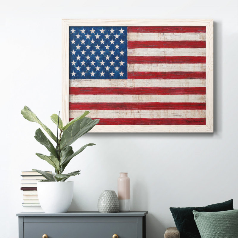" Old Glory ", White, 27.5" H x 37.5" W x 1" D
