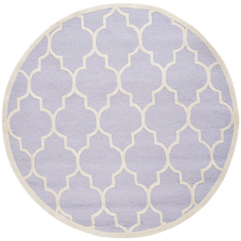 Cannen Hand Tufted Wool Geometric Rug, Round 6'
