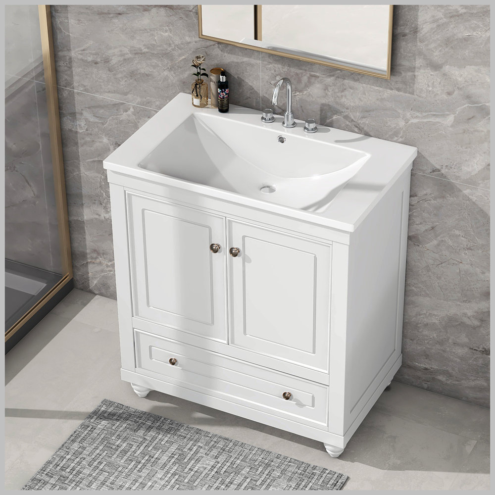 Darby Home Co Modern Bathroom Vanity with Sink and and Drawer | Wayfair