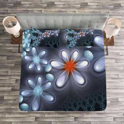 Fractal Traditional Floral Coverlet