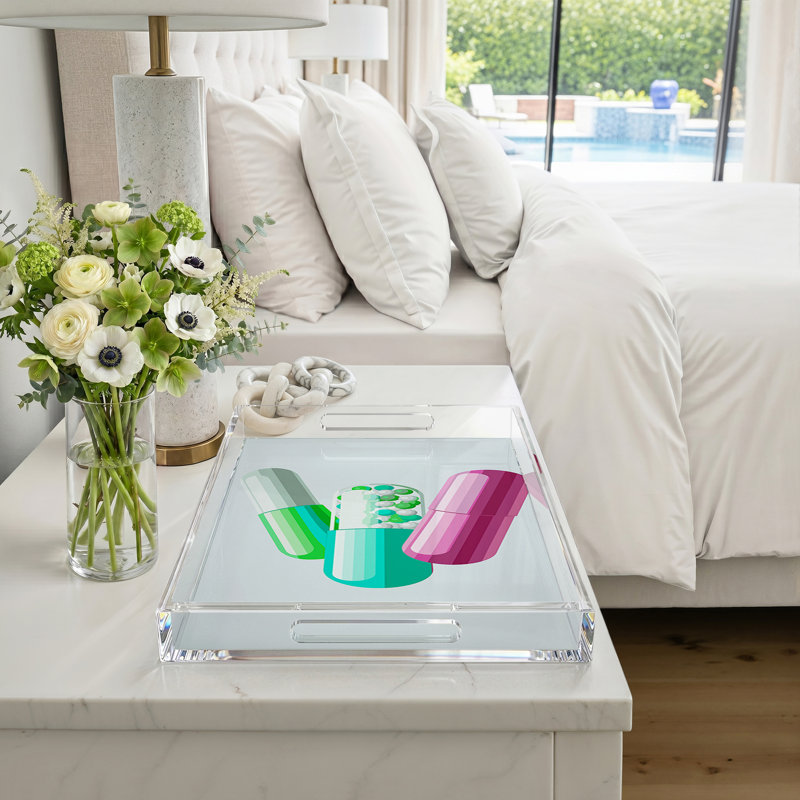 Get Millions of Followers Acrylic Rectangle Decorative Tray, 22.5"W x 14.5"D x 2"H