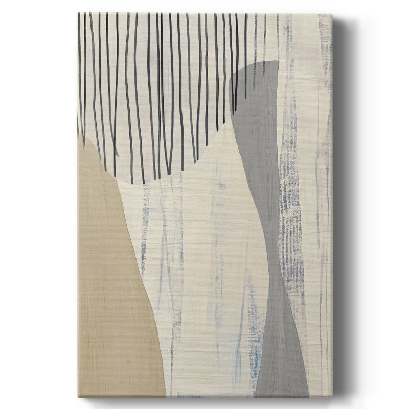 Toile tendue avec châssis abstrait XLIX - prête à être accrochée - fabriquée aux États-Unis, H 18 po x l 12 po