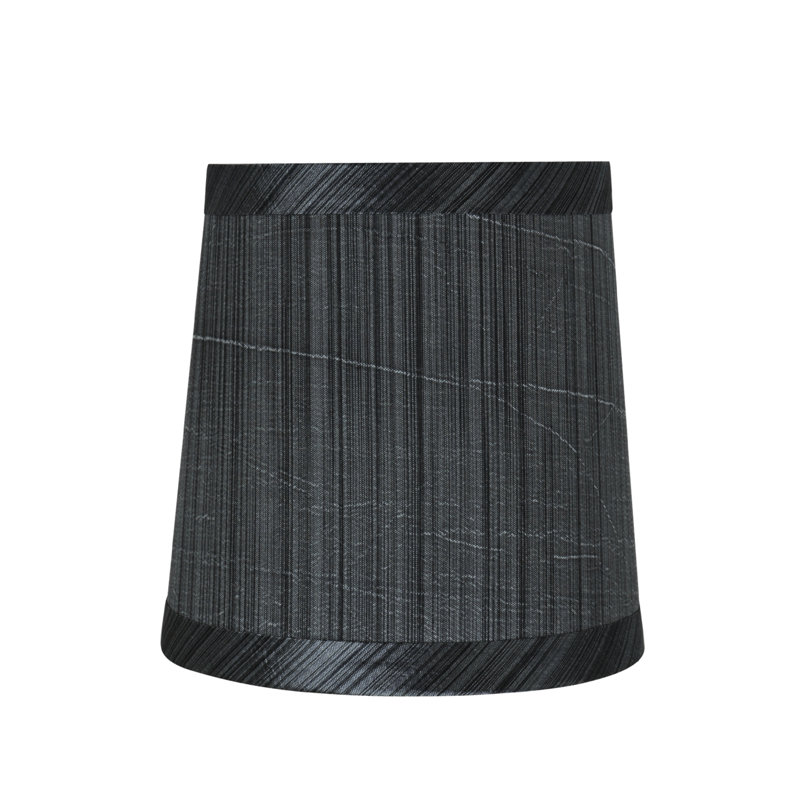 Abat-jour empire en tissu synthétique H 5 po (attache) en gris/noir
