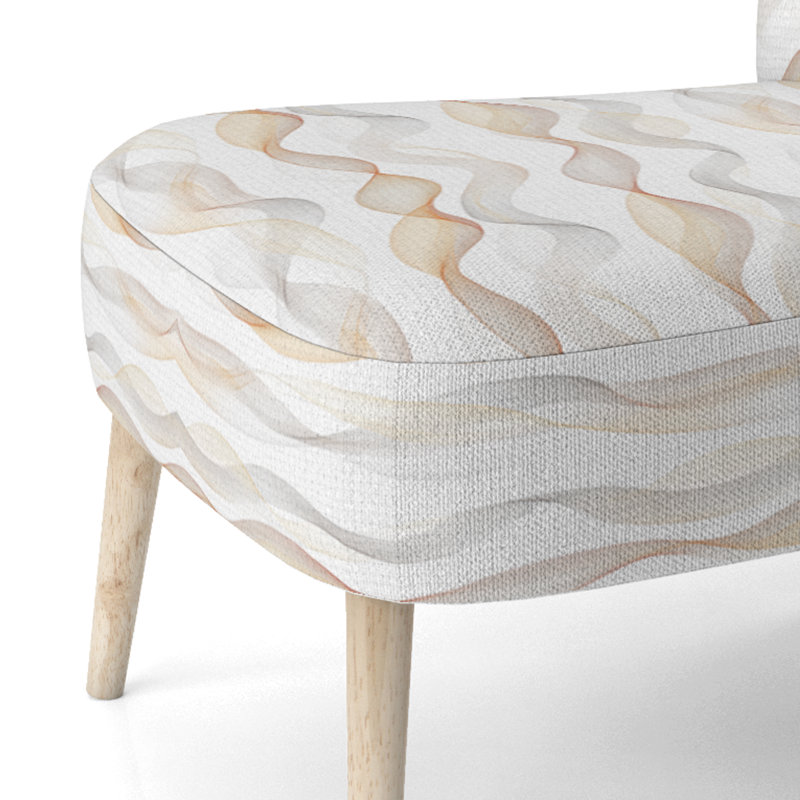 Chaise d'appoint abstraite - Chaise d'appoint brune neutre à vagues, Chaise d'appoint sans accoudoirs
