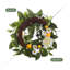 Couronne de campagne pour porte d'entrée, citrons artificiels, couronne de pivoines et de marguerites, décor floral d'été et de printemps, 22 po