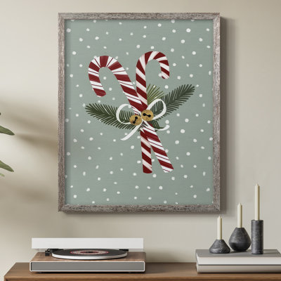 Peppermint Snowman Collection B Framed Print - Solid Wood