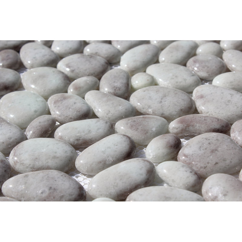 12" x 12" Glass Rock Wall Tile, Gray/Beige