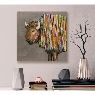 " Bison On Putty " by Eli Halpin Painting Print