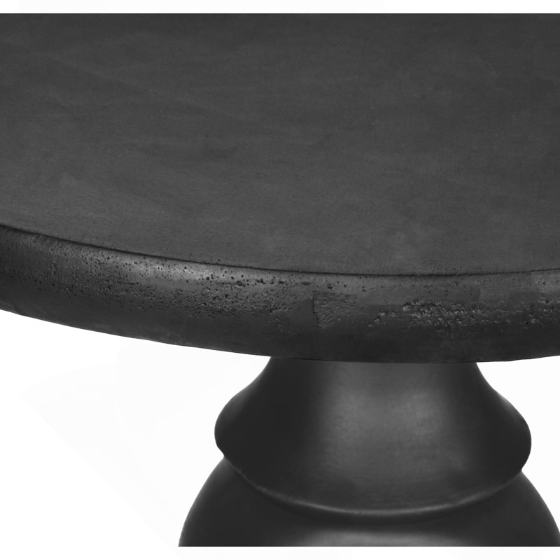Round Outdoor Side Table , 22.25 " W 22.25 " D, Black