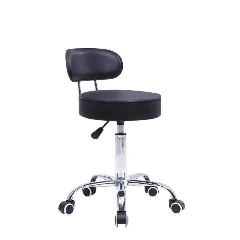 Tabouret de laboratoire avec roulettes, Noir
