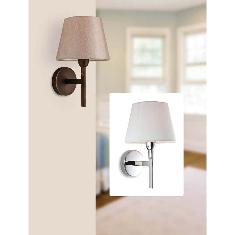 Transition Armed Sconce, Oyster, Bronze