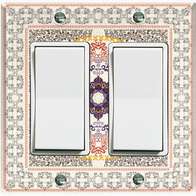 Patterned 2 - Gang Toggle Light Switch Standard Wall Plate