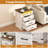 Wooden Farmhouse Style Night Stand With 3 Drawers, Nightstand with Charging Station, White End Table With LED Light-1593956859-1601435117