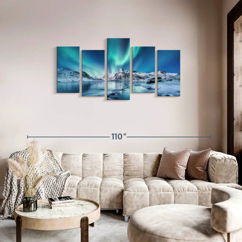 Radiant Northern Lights, reproduction d'art sur toile, H 37 po x l 74 po x P 1,25 po