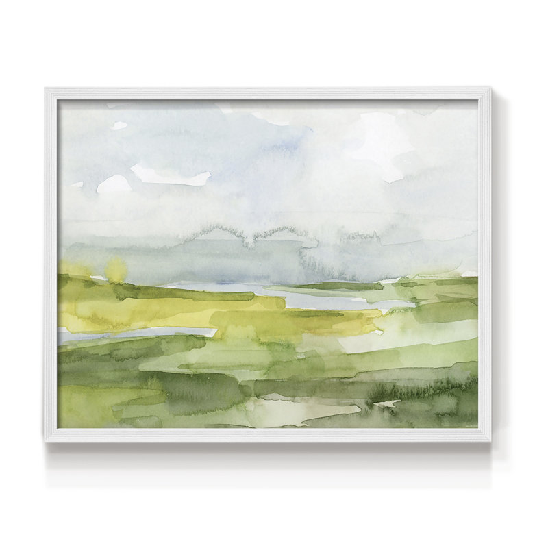 Watery Lowlands II - Reproduction encadrée - Restickable, H 11 po x l 14 po, Blanc