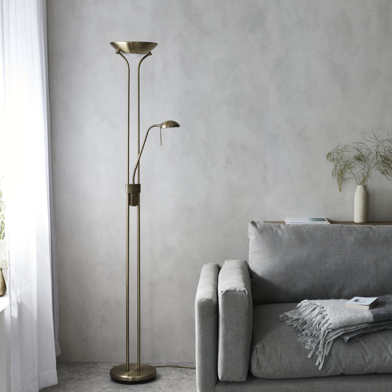 Charlie 180cm Uplighter Floor Lamp, Antique Brass