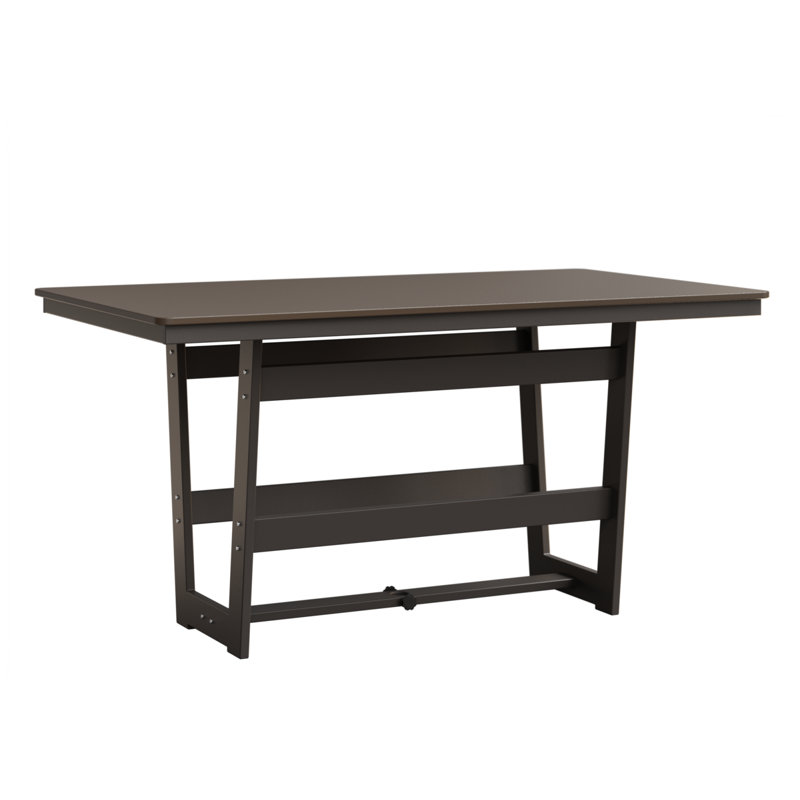 Hudson Outdoor Bar Table, Hammered Top Bronze, Graphite